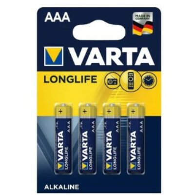 4 PILES ALCALINE VARTA LONGLIFE AAA/LR03/1.5V