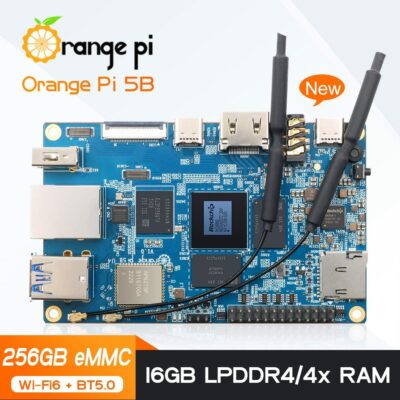 Orange Pi 5B 16GB, 256GB eMMC Rockchip RK3588S 8 Core 64 Bit Wi-Fi6, BT5.0