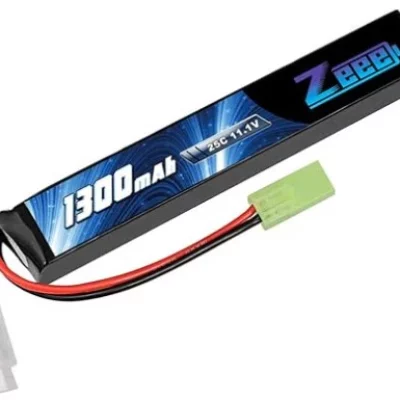 Batterie LiPo Airsoft 3S Zeee 11,1 V 1300 mAh 25 C avec connecteur Mini Tamiya