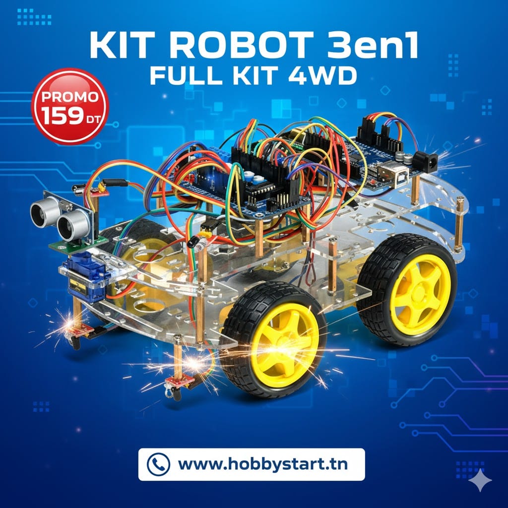 kit robot 3 en 1 intelligent 4wd smart car