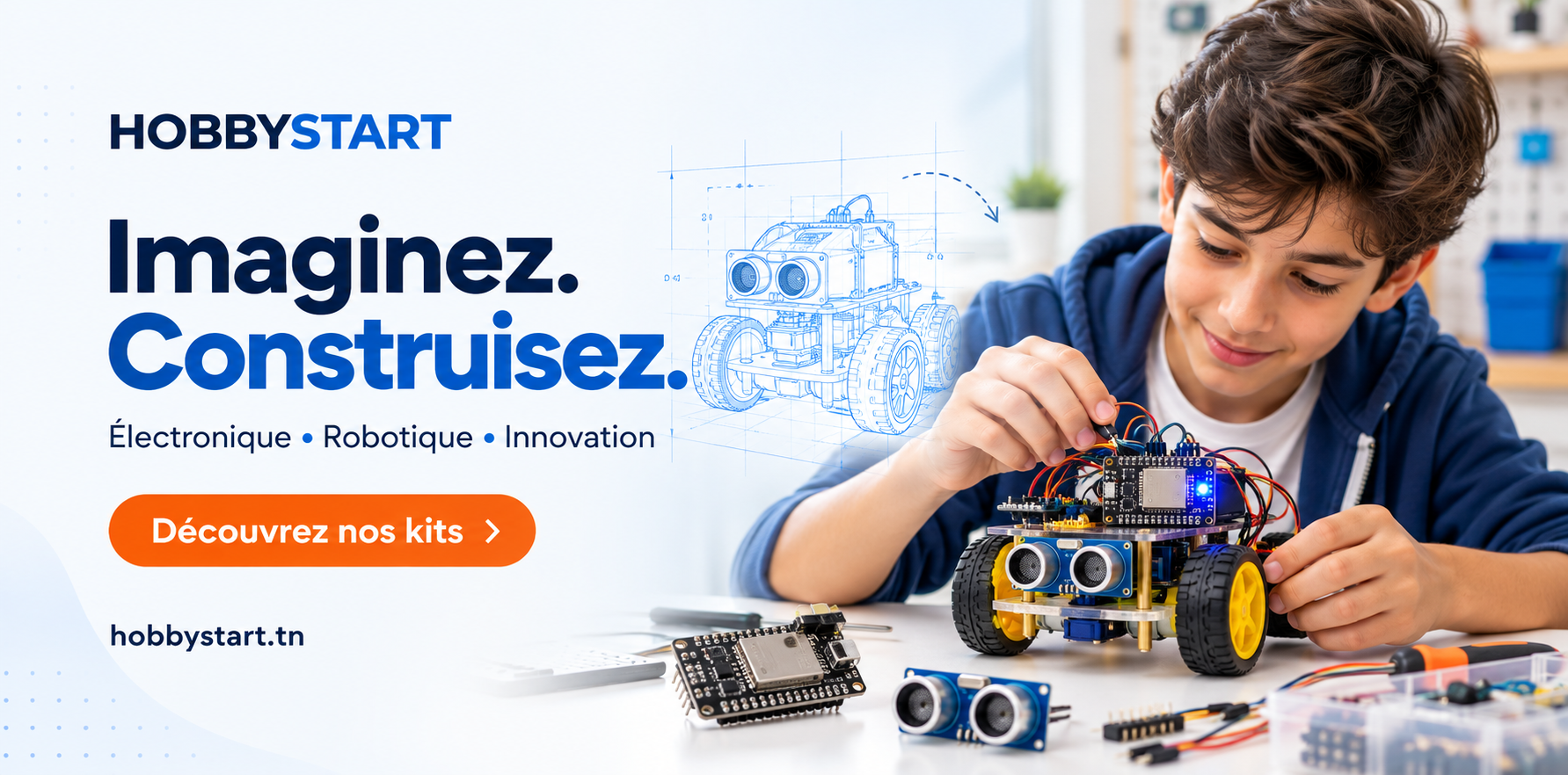 Découvrez nos cartes Arduino, ESP32, Raspberry Pi, capteurs et kits robotiques pour donner vie à vos projets